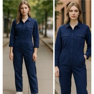 Outerknown S.E.A.‎ Jumpsuit Womens Medium Blue Utility One Piece Workwear NWT